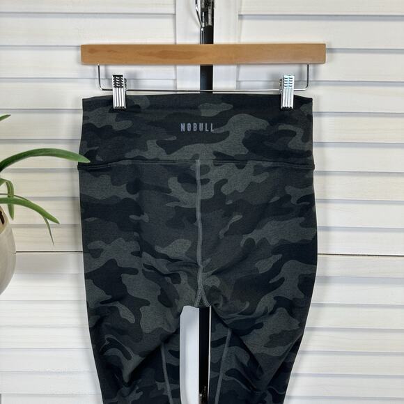 Nobull High Heather Crop Legging Green Carbon Camo Athletic Workout Pants Size M - Picture 6 of 12
